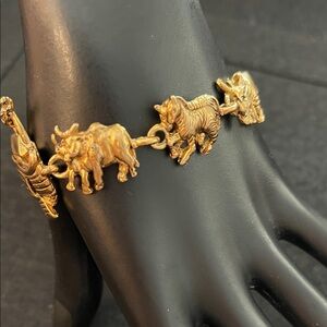 Gold Noah’s Ark Animal Charm Bracelet